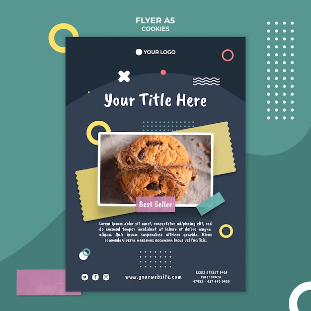 Cookie shop flyer template