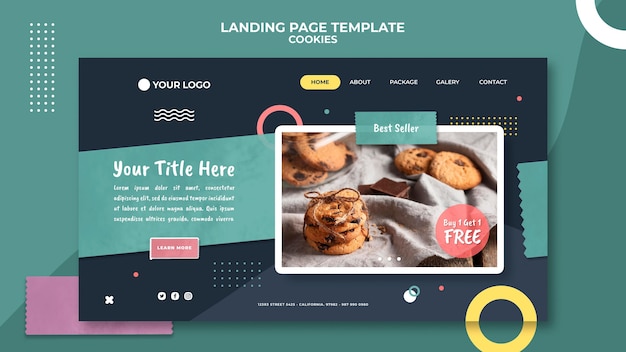 Cookie shop landing page template