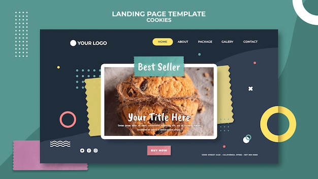 Free PSD cookie shop landing page template