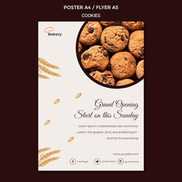 Cookies store flyer template