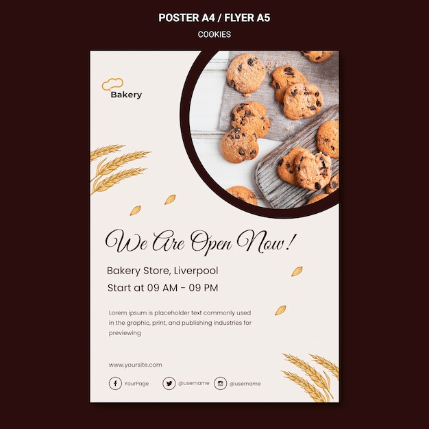 Cookies store poster template