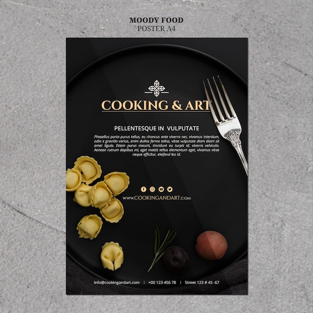 Free PSD cooking and art poster theme