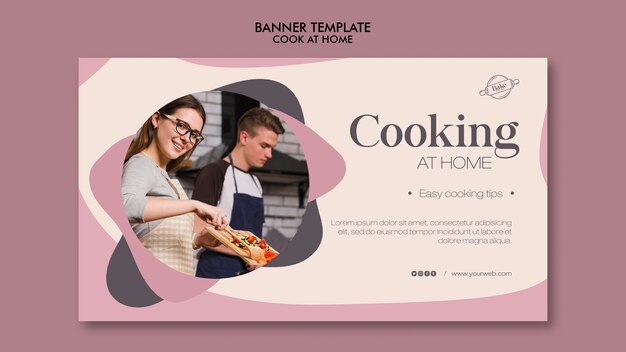 Free PSD cooking at home banner concept