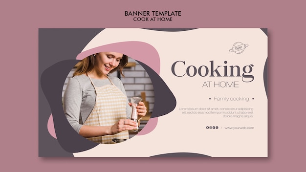 Free PSD cooking at home banner template