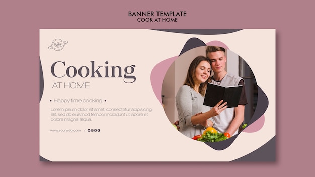 Free PSD cooking at home banner theme