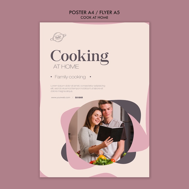 Cooking at home poster concept