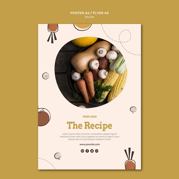 Free PSD cooking recipe flyer design