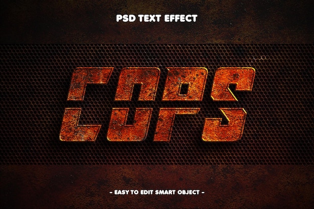 Free PSD cops force editable text effect