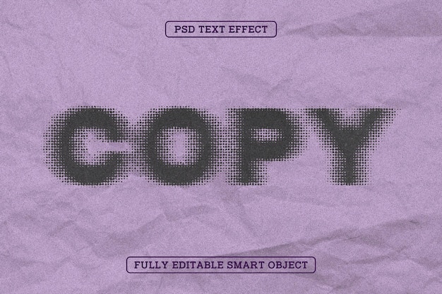 Free PSD copy halftone style 3d text effect