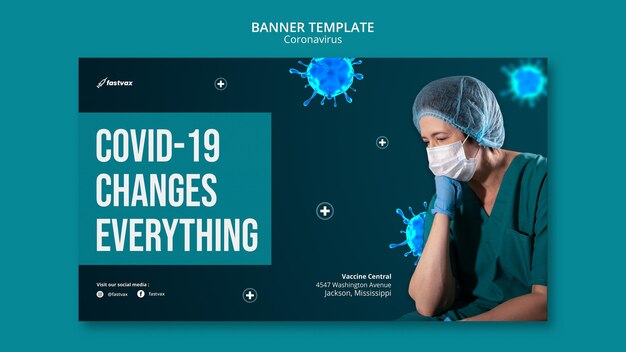 Coronavirus banner design template