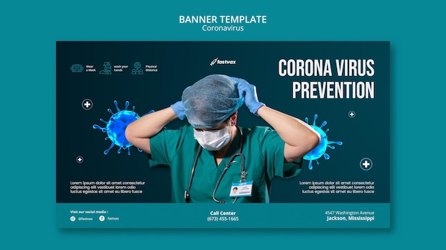 Free PSD coronavirus banner design template