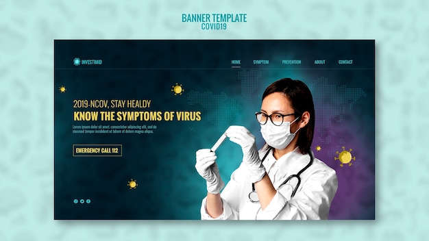 Coronavirus banner template design