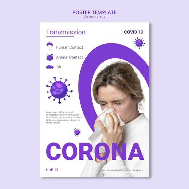 Free PSD coronavirus flyer template design