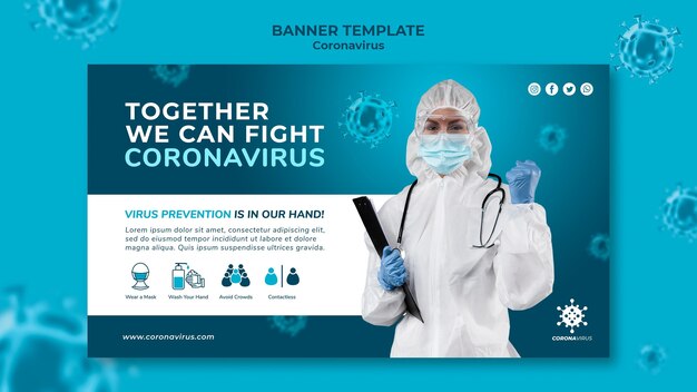 Coronavirus horizontal banner template