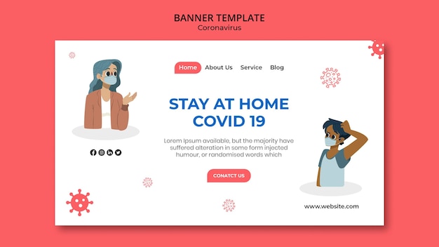 Free PSD coronavirus horizontal banner template