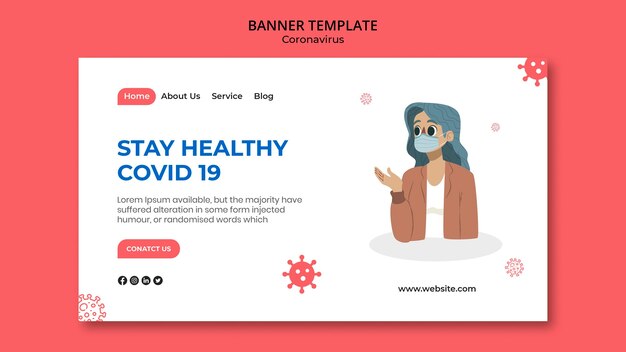 Coronavirus horizontal banner template