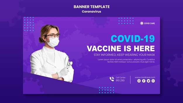 Coronavirus horizontal banner template