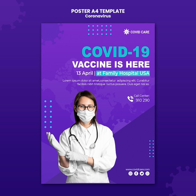 Coronavirus informative print template