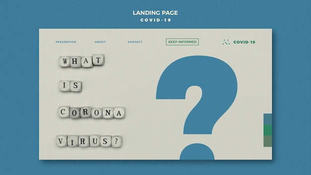 Free PSD coronavirus landing page concept