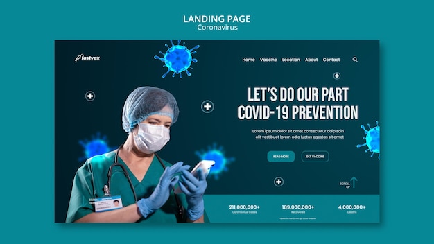 Free PSD coronavirus landing page design template