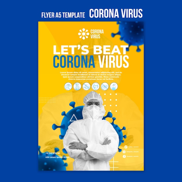 Free PSD coronavirus pandemic flyer