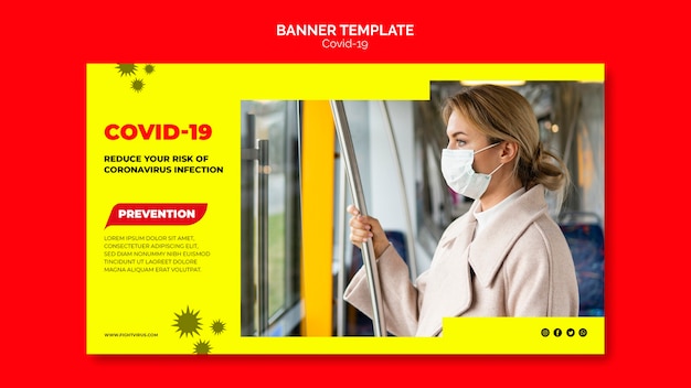 Free PSD coronavirus prevention banner template