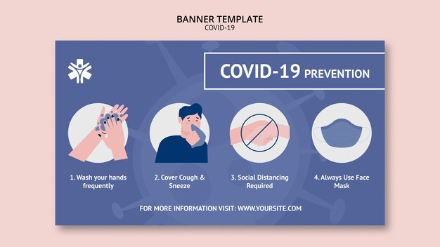 Coronavirus prevention banner template