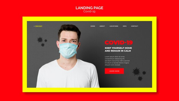 Coronavirus prevention landing page concept