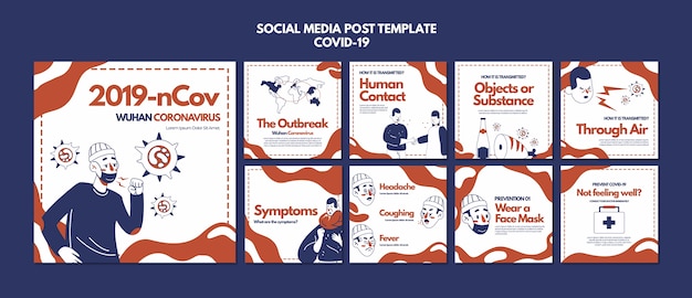 Free PSD coronavirus social media post template