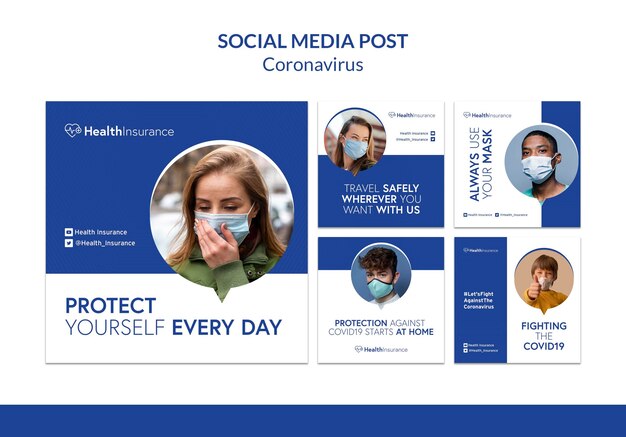 Coronavirus social media post template