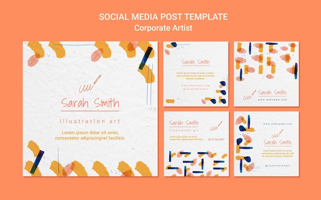 Corporate artist concept social media post template