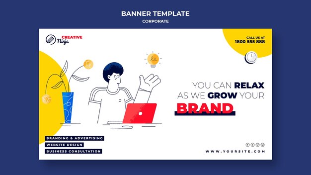 Corporate banner template illustrated