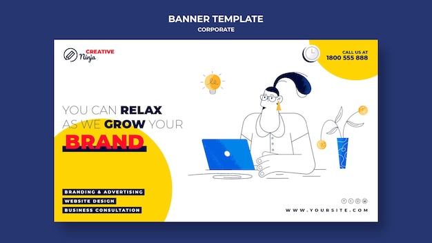 Corporate banner template illustrated