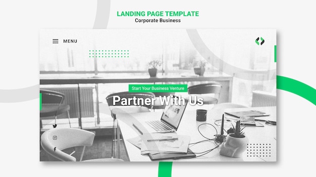 Corporate business landing page