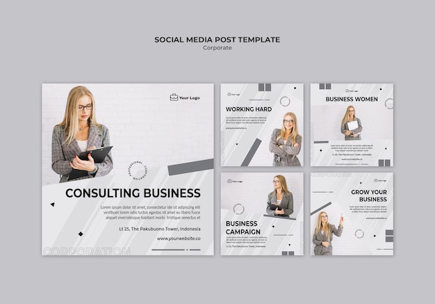 Free PSD corporate design social media post template