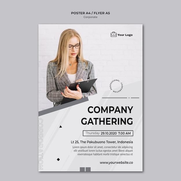 Free PSD corporate design template poster