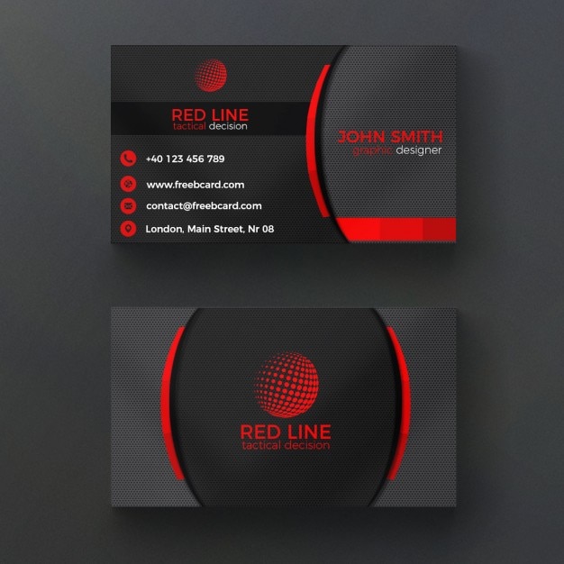 Corporate red and black business card