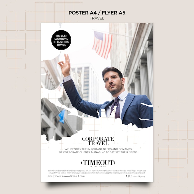 Free PSD corporate travel poster template