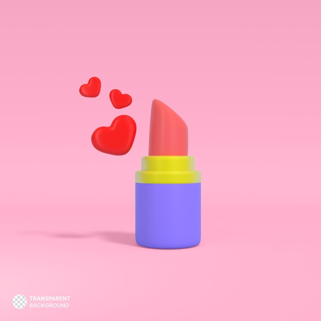 Free PSD cosmetic lipstick icon isolated 3d render illustration