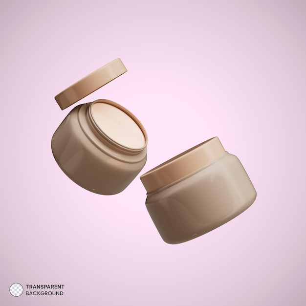 Free PSD cosmetic luxurious cream face icon isolated 3d render illustration