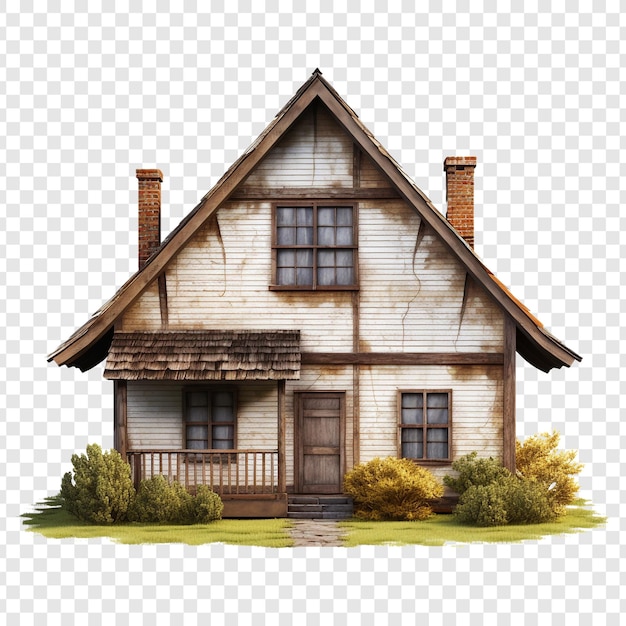 Free PSD cottage house isolated on transparent background