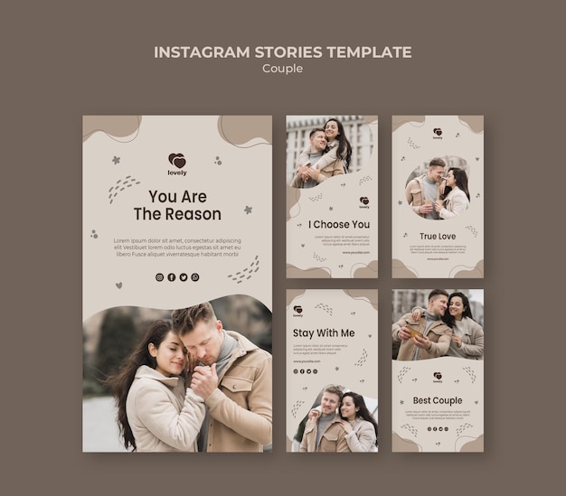 Free PSD couple concept instagram stories template