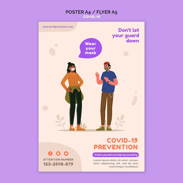 Free PSD covid 19 flyer template