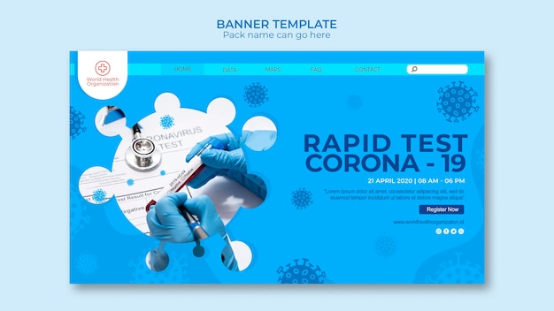 Free PSD covid-19 landing page template