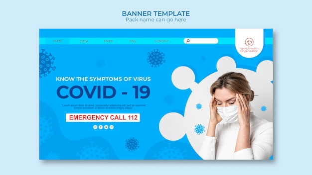 Free PSD covid-19 landing page