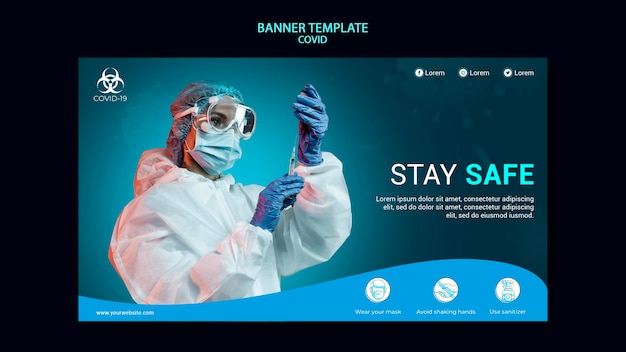 Free PSD covid banner template