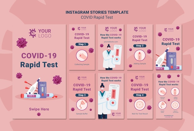 Free PSD covid rapid test social media stories