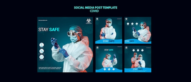 Free PSD covid social media post template