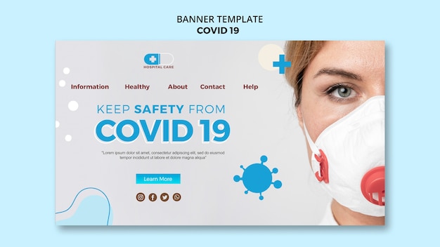 Free PSD covid19 concept banner template