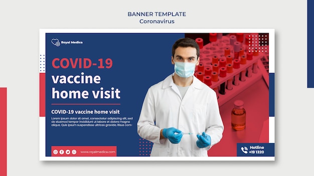 Free PSD covid19 vaccine banner template